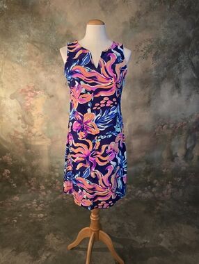 Axyeh Sleeveless Vneck Floral Lily Dress S